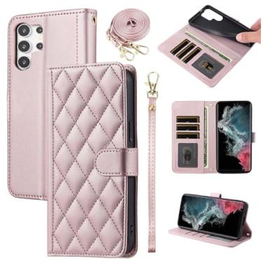 Imagem de Furiet Capa carteira para Samsung Galaxy S24 Ultra 5G com alça de pulso, alça de ombro, vários compartimentos para cartões, bolsa fólio, acessórios de couro PU, capa de celular para S24Ultra 24S S 24