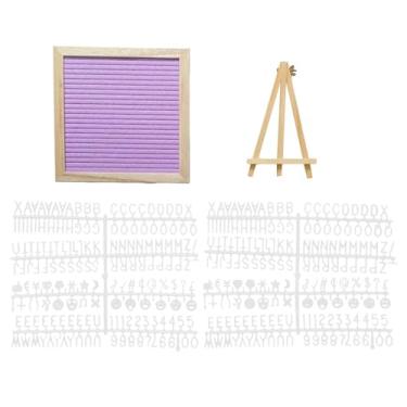Imagem de XLWLLNJ Quadro de feltro com letras, números e símbolos, quadro de mensagens decorativo e mutável para decoração de sala de aula hotel, Roxo