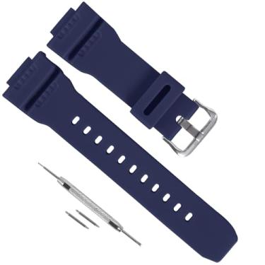 Imagem de Pulseira de relógio de substituição de resina de borracha de 16 mm para Casio G-7900SL/GW-7900B/GR-7900NV, durável, impermeável, pulseira de substituição para Casio G Shock (azul marinho)