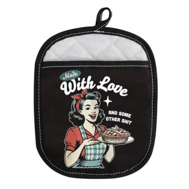 Imagem de WCGXKO Feito com amor e alguma outra , suporte de panela de forno com bolso para presente de padaria (alguns outros)