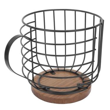 Imagem de Zerodis Café de Café de Coffee Basket Em Metal Spacel Metal para Desktop Home Use Easy Localize Coffee Pods para Amigos da Família (Preto sem palavras)