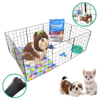 Imagem de Gaiola Modular 10 Telas Pet 30x30cm mimo Cercado Móvel Coelho Cão Gato