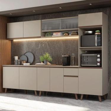 Imagem de Armário de Cozinha Completa 300 cm Crema Nice Madesa 02, Crema