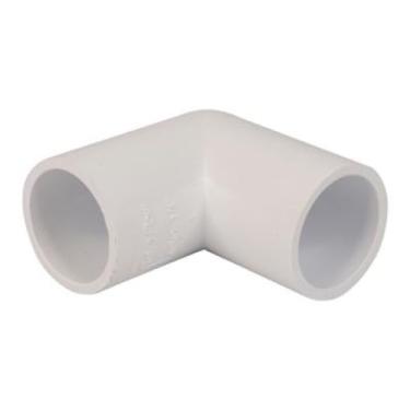 Imagem de 4 peças - Cotovelo de plástico branco de 90 graus - soquete de PVC 3/10.2 cm conector de tubo de cotovelo de 90 graus Sch 40 PVC encaixe de cotovelo para esgoto doméstico linha de água de encanamento