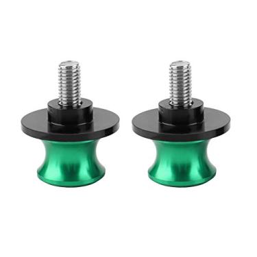 Imagem de Grcfumo 2pcs swing braço bobo, braço de moto sliders sliders bobos, motocicleta de 8 mm CNC traseiro braço balanço sliders sliders stand swentart bobbins (Verde)