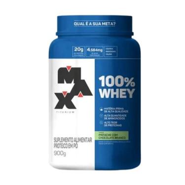 Imagem de Whey Protein Max Titanium 100% Pistache Chocolate Branco 900g