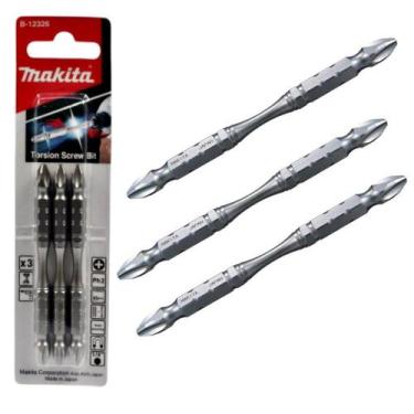 Imagem de Kit C/3 Bits de Torção Ponta Dupla Ph2 B-12326 Original Makita