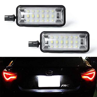 Imagem de Lâmpada de placa de licença GemPro, conjunto de 2 lâmpadas de LED para Subaru BRZ Scion FR-S Impreza WRX STi Legacy Crosstrek Toyota 86, alimentado por luzes LED brancas de xenon 18SMD