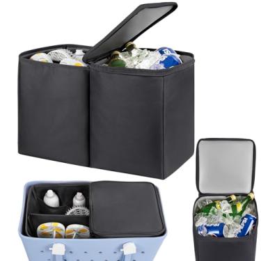 Imagem de Organizador térmico para bolsa Bogg GG – Baú de gelo portátil à prova de vazamento com bandeja divisória e zíper – Acessórios compatíveis com bandeja superior e suporte de copo