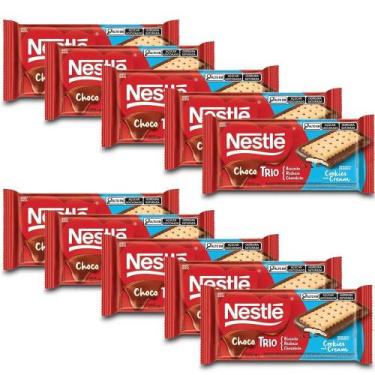 Imagem de Nestlé Chocotrio Cookies E Cream Kit 10 Barras De 90G - Nestle