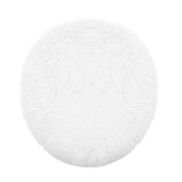 Imagem de Insun Capa de assento de vaso sanitário macia e fofa, capa de tampa absorvente lavável, suporte antiderrapante ajustável para a maioria das tampas de banheiro branco 45 x 50 cm