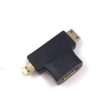 Imagem de Adaptador HDMI Fêmea Para Mini e Micro HDMI Macho