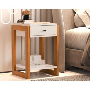 Imagem de Mesa De Cabeceira 1 Gaveta E Prateleira 1661 Perola Brilho