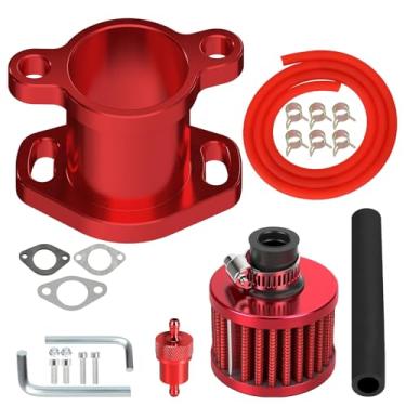 Imagem de CILOYU Kit de tubo de admissão do coletor de admissão compatível com Predator 420 301cc GX390 GX340 GX270 GX240 13HP 15HP Motor Mini Bike Go Kart Cart Acessórios Peças Vermelho