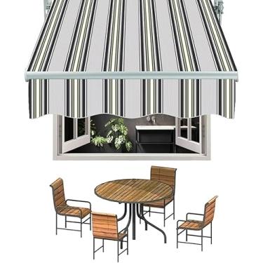 Imagem de Tecido De Substituição Para Toldo Externo, Toldo De Pátio Abrigo De Sol Lona Com Valance, Toldo De Pano De Substituição Cobertura Superior De Abrigo De Som, Stripe, 4x2.5m/13x8ft