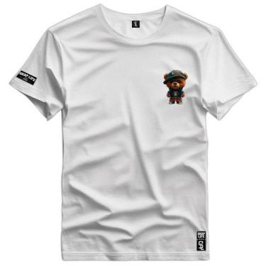 Imagem de Camiseta Coleção Little Bears PQ Urso Gangster Shap Life, G1, Branco