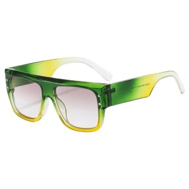 Imagem de Óculos de sol vintage de luxo, grandes, punk, feminino, esportivo, ciclismo, UV400 (verde, amarelo, cinza)