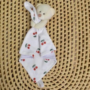 Imagem de Naninha Para Bebê Menina Premium Cerejinha Macia Materninade - Troquin