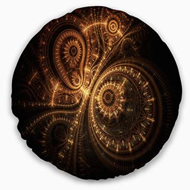 Imagem de Design de flor fractal verde no escuro floral sala de estar, sofá, almofada de alta qualidade + capa de almofada impressa em ambos os lados 50 cm