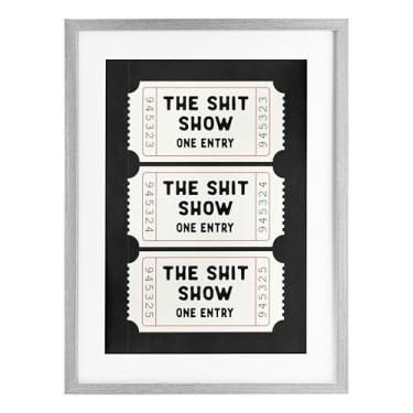 Imagem de Stupell Industries Sh*t Show Bathroom Tickets Impressão emoldurada cinza sob o vidro design por Lettered and Lined, 20 x 14