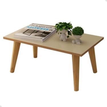 Imagem de Mesa Centro Para Sala Mesinha De Apoio Retangular Madeira(Off White Freijo)