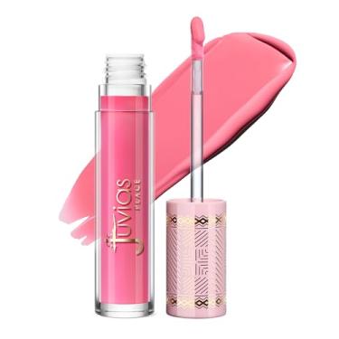 Imagem de Juvia's Place Smoothie Lip Gloss Pink Drink - Creme hidratante com tons de rosa e malva - brilhos não pegajosos - Brilho labial de alto brilho para mulheres - Protetor labial com manteiga de cacau e