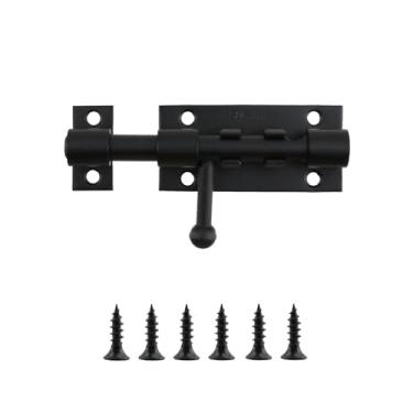 Imagem de KUMGROT Travas cilíndricas grossas de 10 cm com orifício de trava, travas de porta deslizante, travas de substituição de aço inoxidável para portões externos, cercas, cadeados de fazenda, 2 peças