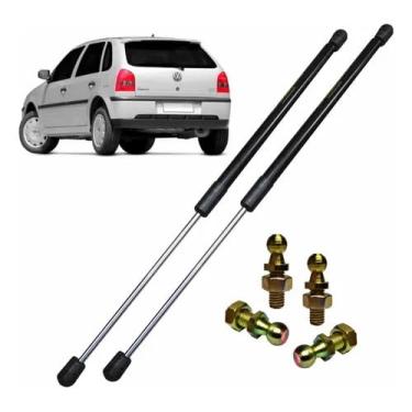 Imagem de Par Amortecedores Porta Malas Compatível com Gol G2 G3 G4 1995 a 2013 + 4 Pinos com Porca Importado 55cm