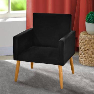 Imagem de Poltrona Decorativa Nina suede preto para leitura - JBL ESTOFADOS