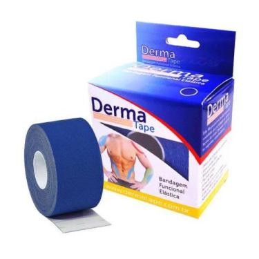 Imagem de Bandagem Funcional Elástica Azul 5cm x 5mt Dermatape