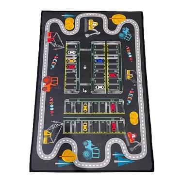 Imagem de Tapete De Piso De Tapete De Jogo De Tráfego De Estacionamento, Tapete De Berçário De Quarto De Crianças, Tapete De Pista De Estrada De Desenho Animado, Tapete, Curve Road, 100 * 200cm