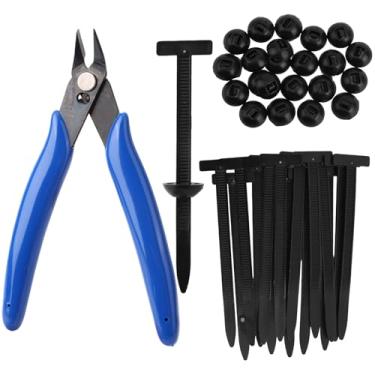 Imagem de 100pc Abraçadeiras Automotivas, Abraçadeiras de Nylon Autotravantes para Serviços Pesados com Alicate Diagonal Universal Fivela e Agulha Zíper Clipes para Reparo Diário Automóveis