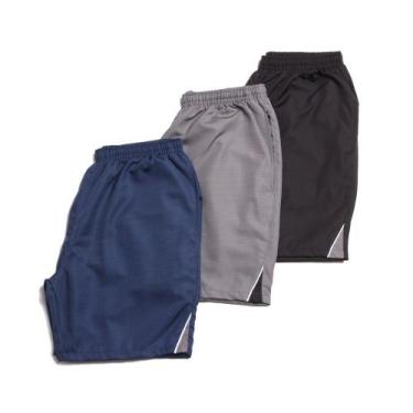Imagem de Kit 3 Shorts Bermuda Rip Stop Ox Silver Básico, G, Masculino, Preto