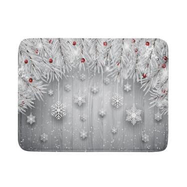 Imagem de Giwawa Tapete de secagem de pratos de flocos de neve de inverno de 45,7 x 61 cm, tapete de escorredor de pratos de microfibra absorvente de secagem rápida para decoração de bancada de cozinha, grande