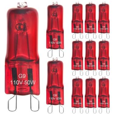 Imagem de Mini lâmpadas térmicas para répteis G9 pacote com 12 lâmpadas de halogêneo G9 reguláveis vermelho noturno para répteis anfíbios tanques dragões barbudos tartarugas lagartos
