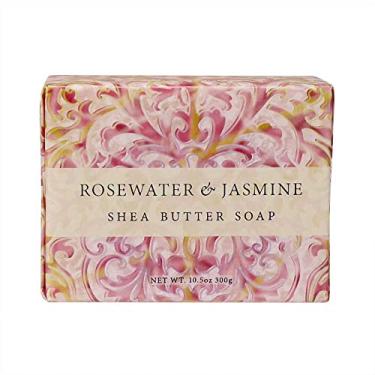 Imagem de Greenwich Bay Trading Company Sabonetes de manteiga de karité com óleos essenciais e extratos naturais, 300 ml (água de rosas jasmim)