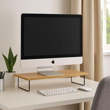 Imagem de Suporte pra Monitor Notebook Computador Home Office MDF Criare ou Bandeja de Café da Manhã Escritório Quarto (Nature)