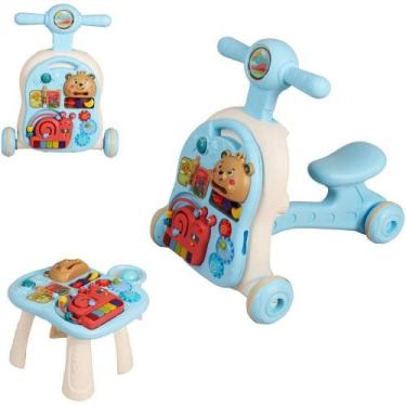 Imagem de Andador Didatico Infantil Bebê 3X1 Azul Brinquedo Atividades - Baby St