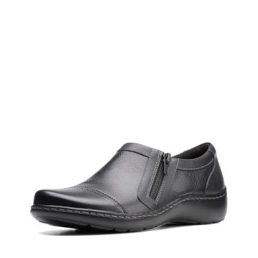 Imagem de Clarks Mocassim feminino Cora Giny, Preto polido, 6.5 X-Wide