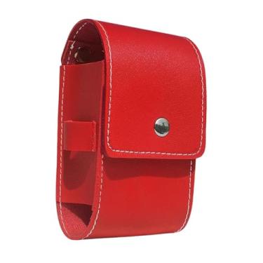 Imagem de Generic Bolsa de cintura para telêmetro de golfe, leve, proteção em PU, acessório essencial para esportes ao ar livre, bolsa para telêmetro de viagem, Vermelho