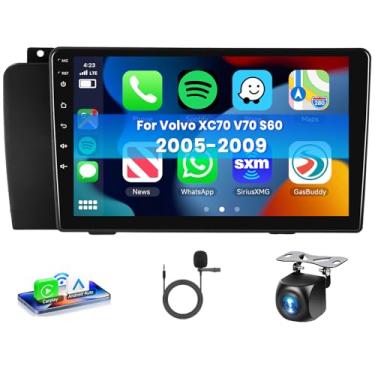 Imagem de [8 Core 4G + 64G] Rádio automotivo para Volvo XC70 V70 S60 2005-2009 com Carplay sem fio/Android Auto, tela sensível ao toque de 22 cm com GPS Navi, WiFi, SWC, DSP + câmera de backup