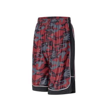 Imagem de Shorts esportivos masculinos LukBerd, longos, de basquete, vermelhos, 