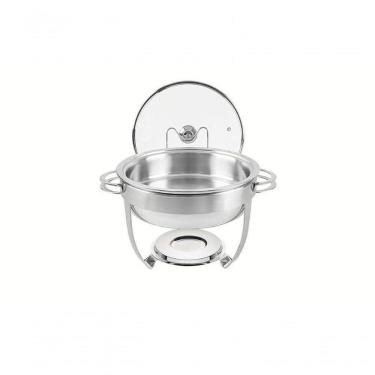 Imagem de Rechaud Tramontina Redondo Em Inox Banho Maria Com Suporte Para Tampa 4,3 L