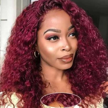 Imagem de Peruca Srakuw Wear and Go 99j Burgundy Water Wave 180 Density