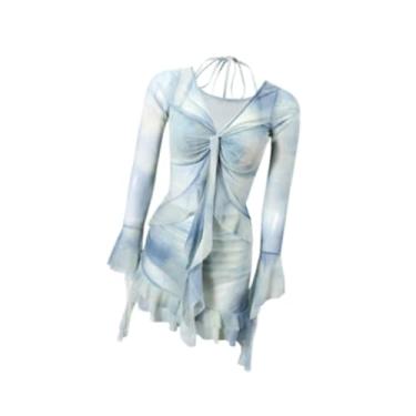 Imagem de Dynwave Maiô feminino com babados, traje de banho franzido, conjunto de biquíni para piscina, viagens, férias de verão