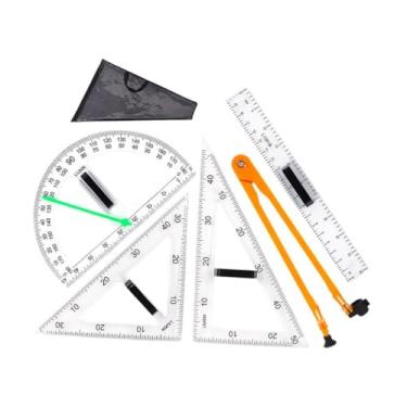 Imagem de Generic Grande régua geométrica de matemática, ferramenta de desenho, conjunto de régua de ensino, auxílio para ensino de matemática para sala de aula, placa, 5 unidades