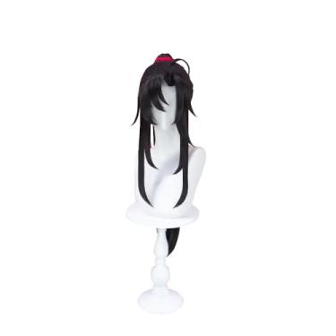 Imagem de KIRA KIRA Peruca Dao Mo To Shi Wei Wu Xian/Mo Xuan Yu com faixa de cabelo Anime Mo Dao Zu Shi Wei Wu Xian Adolescente Ver Cosplay Peruca 90 cm Cabelo Preto Liso Longo para Halloween Cosplay