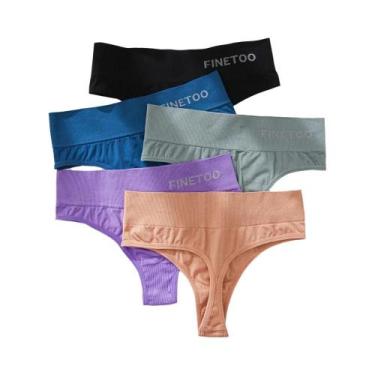 Imagem de Conjunto De Calcinhas De Algodão Para Mulheres Em Tamanho Grande 5PCS 