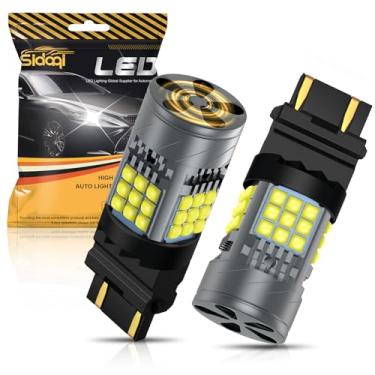 Imagem de Sidaqi Lâmpada LED 3157 branca CANBUS livre de erros 6000LM 36SMD 3057 4157 LED para luz de seta traseira reversa 3156 3157 Lâmpada LED Resistor de carga embutido anti-hiperflash 12-24V-2PCS