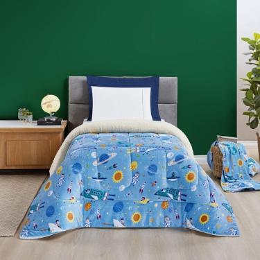 Imagem de Coberdrom Fantasy Solteiro Infantiil Sherpa Manta Astronauta